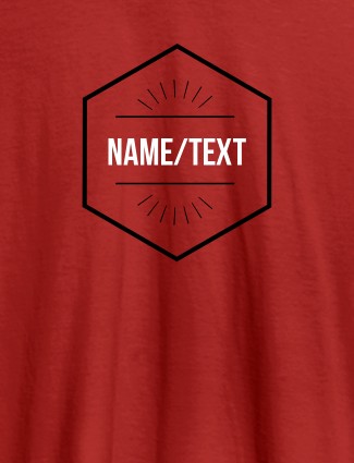 Simple Design with Name On Red Color Personalized T-Shirt