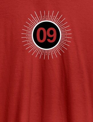 Your Lucky Number with Design On Red Color Customized Men Tees