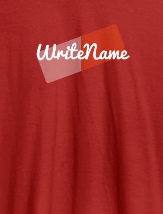 Write Name On Red Color T-shirts For Men with Name, Text and Photo