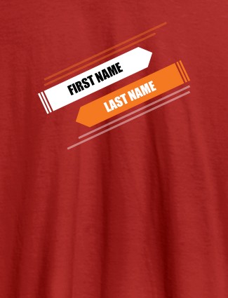 First Name and Last Name On Red Color Personalized Tees