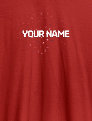 Blast Design with Your Name On Red Color Customized Men Tees
