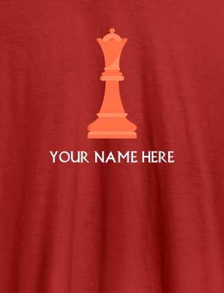 Chess King On Red Color T-shirts For Men with Name, Text and Photo