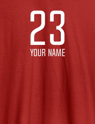 Number and Name On Red Color Personalized T-Shirt