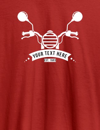 Your text with Bike Theme On Red Color Personalized Tshirt