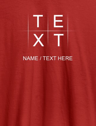 Write Your Name and Text On Red Color Personalized Tees
