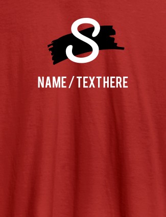Paint Brush Theme with Initial and Name On Red Color Personalized T-Shirt