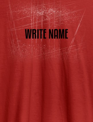 Uneven Line Theme with Your Name On Red Color Personalized T-Shirt