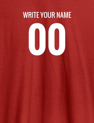 Name and Number On Red Color Customized Men Tees