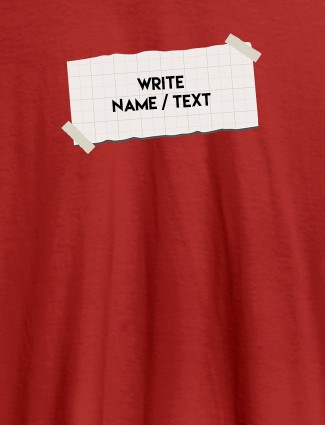 Paper Cutting with Name On Red Color T-shirts For Men with Name, Text and Photo