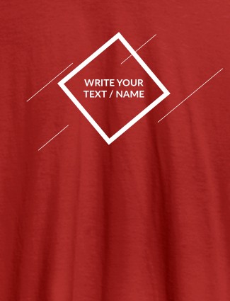 Diamond Shape with Your Name On Red Color Personalized Tees