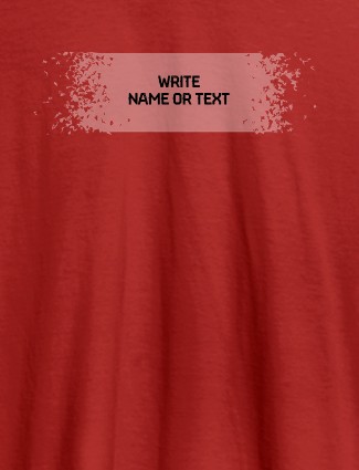 Sprinkle Design with Name On Red Color T-shirts For Men with Name, Text and Photo