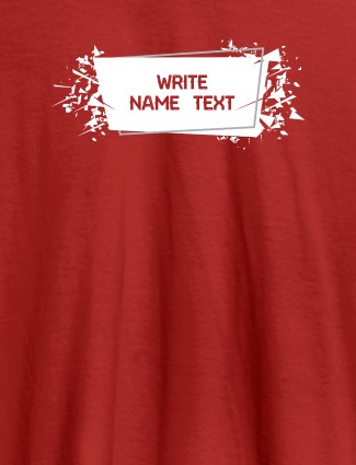 White Sprinkle Design with Name On Red Color Personalized Tees