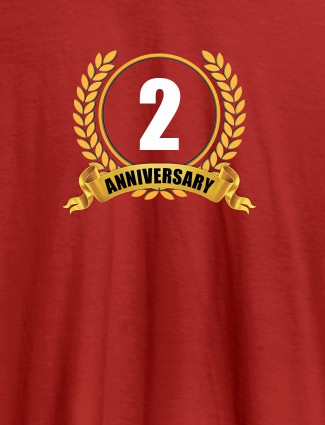 Anniversary Theme On Red Color Personalized T-Shirt