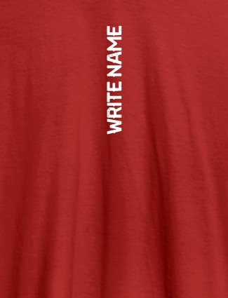 Vertical Name On Red Color Customized Men Tees