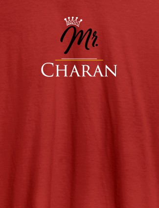 Mr with Your Text On Red Color Personalized Tshirt