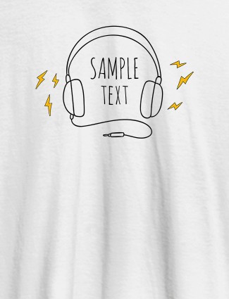 Personalised Fashion Mens Tshirt With Headphones White Color