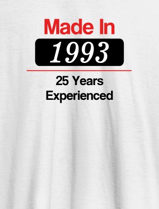 Made In Year Experienced Printed Mens T Shirt Design White Color