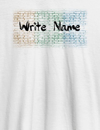 Graffiti Brick Wall T Shirt With Name Mens Wear White Color