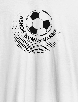 Personalised Mens Unique Football T Shirt With Name  White Color