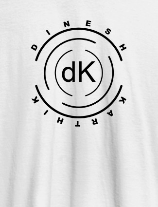 Unique Round Personalised Mens Printed T Shirt With Name White Color
