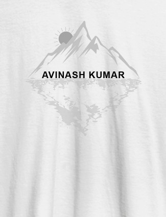 Himalaya Mountain Sunrise Personalised Mens Printed T Shirt White Color