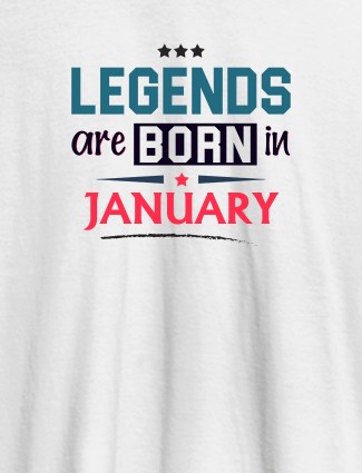 Kings Are Born In Month Personalised Printed Mens T Shirt White Color
