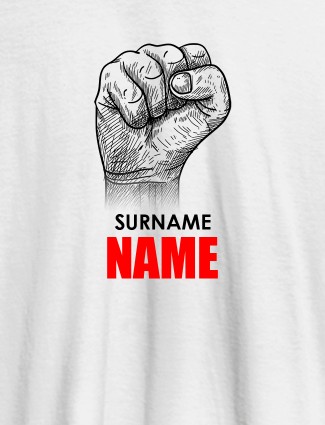 Rebel with Your Surname On White Color Men T Shirts with Name, Text, and Photo