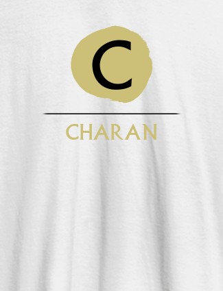 Alphabet with Name Design On White Color Customized Tshirt for Men