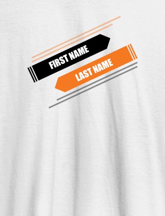 First Name and Last Name On White Color Personalized Tees