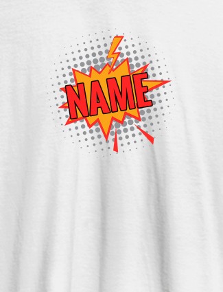 Thunder Theme On White Color Men T Shirts with Name, Text, and Photo