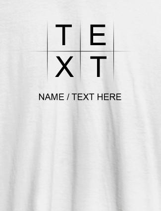 Write Your Name and Text On White Color Personalized Tees