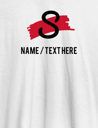 Paint Brush Theme with Initial and Name On White Color Personalized T-Shirt