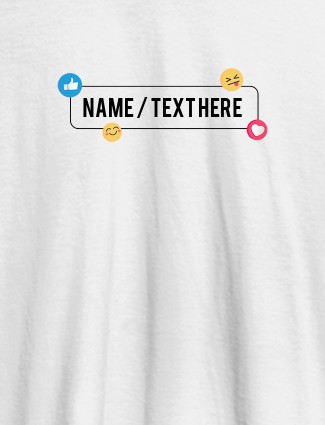Your Name with Emojis On White Color Personalized Tshirt