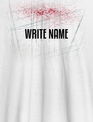Uneven Line Theme with Your Name On White Color Personalized T-Shirt