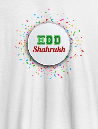 Birthday Theme with Your Name On White Color Men T Shirts with Name, Text, and Photo