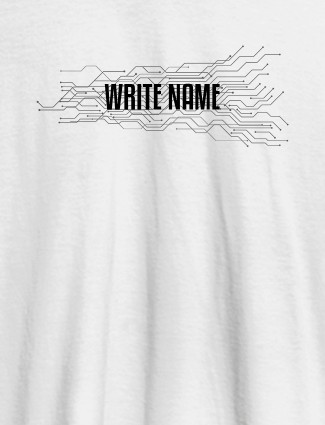 Circuit Theme with Name On White Color Customized Mens T-Shirt