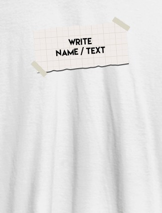 Paper Cutting with Name On White Color T-shirts For Men with Name, Text and Photo