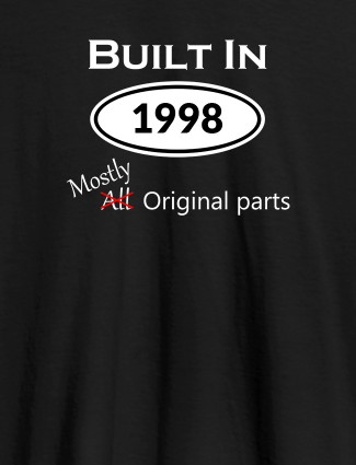 Built In Year Mostly Original Personalised Womens T Shirt Black Color