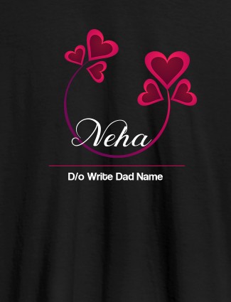 Personalised Womens T Shirt With Your Dad Name Black Color