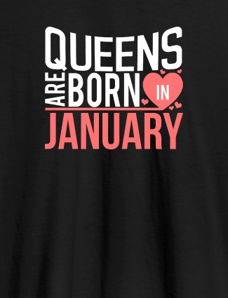 Queens Are Born In Personalised Womens T Shirt Black Color