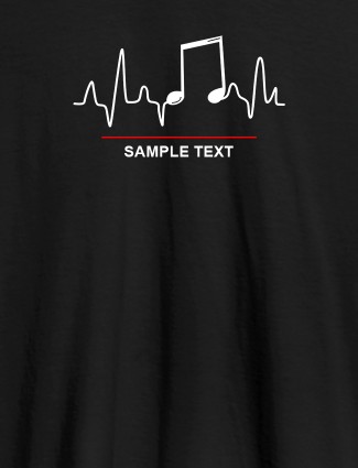 Musical Note Frequency Womens Personalised T Shirt Black Color