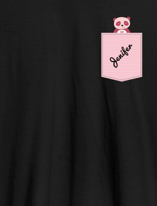 Personalised Womens T Shirt With Name Teddy Design Black Color