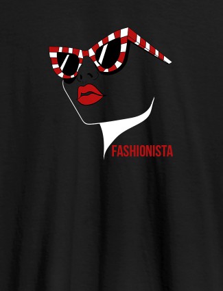 Fashionista Womens T Shirt Trendy Unique Design Black Color