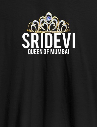 Queen of City Name and Text On Black Color Women T Shirts with Name, Text, and Photo
