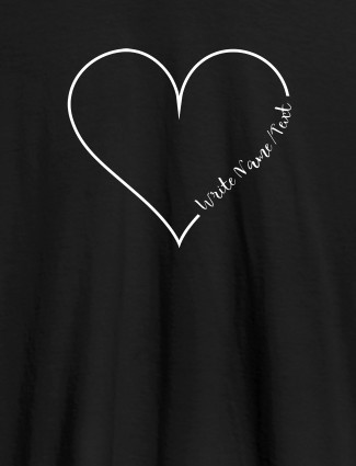Your Name in Love Shape On Black Color Customized Women T-Shirt