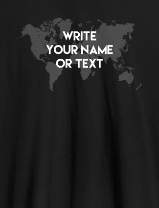 Wite Your Name On Black Color Customized Tshirt for Women