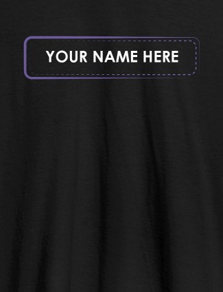 Your Name or Text On Black Color Personalized T-Shirt for Women