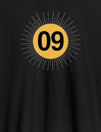 Your Lucky Number with Design On Black Color Women T Shirts with Name, Text, and Photo