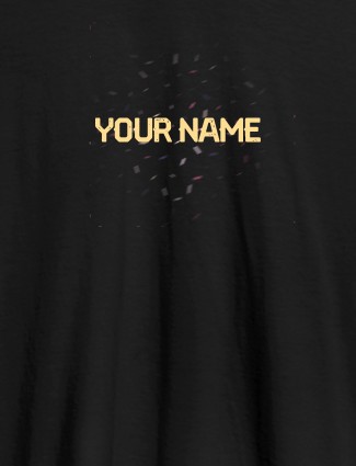 Blast Design with Your Name On Black Color Customized Womens T-Shirt
