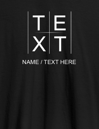 Write Your Name and Text On Black Color T-shirts For Women with Name, Text and Photo